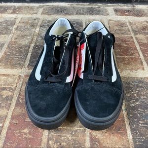 Vans Unisex Old Skool Blk/White/Blk Pig Suede Water Repellent Sneaker Shoe 4.5/6